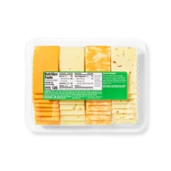 Pepper Jack, Colby Jack, Swiss & Cheddar Cheese Slice Party Tray - 28ct/16oz - Good & Gatherâ„¢