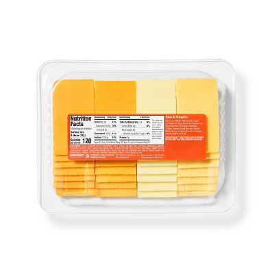 Sharp Cheddar, Colby, Havarti & Domestic Gouda Cheese Slice Party Tray - 28ct/16oz - Good & Gather™ 3 Sharp Cheddar, Colby, Havarti & Domestic Gouda Cheese Slice Party Tray - 28ct/16oz - Good & Gather™